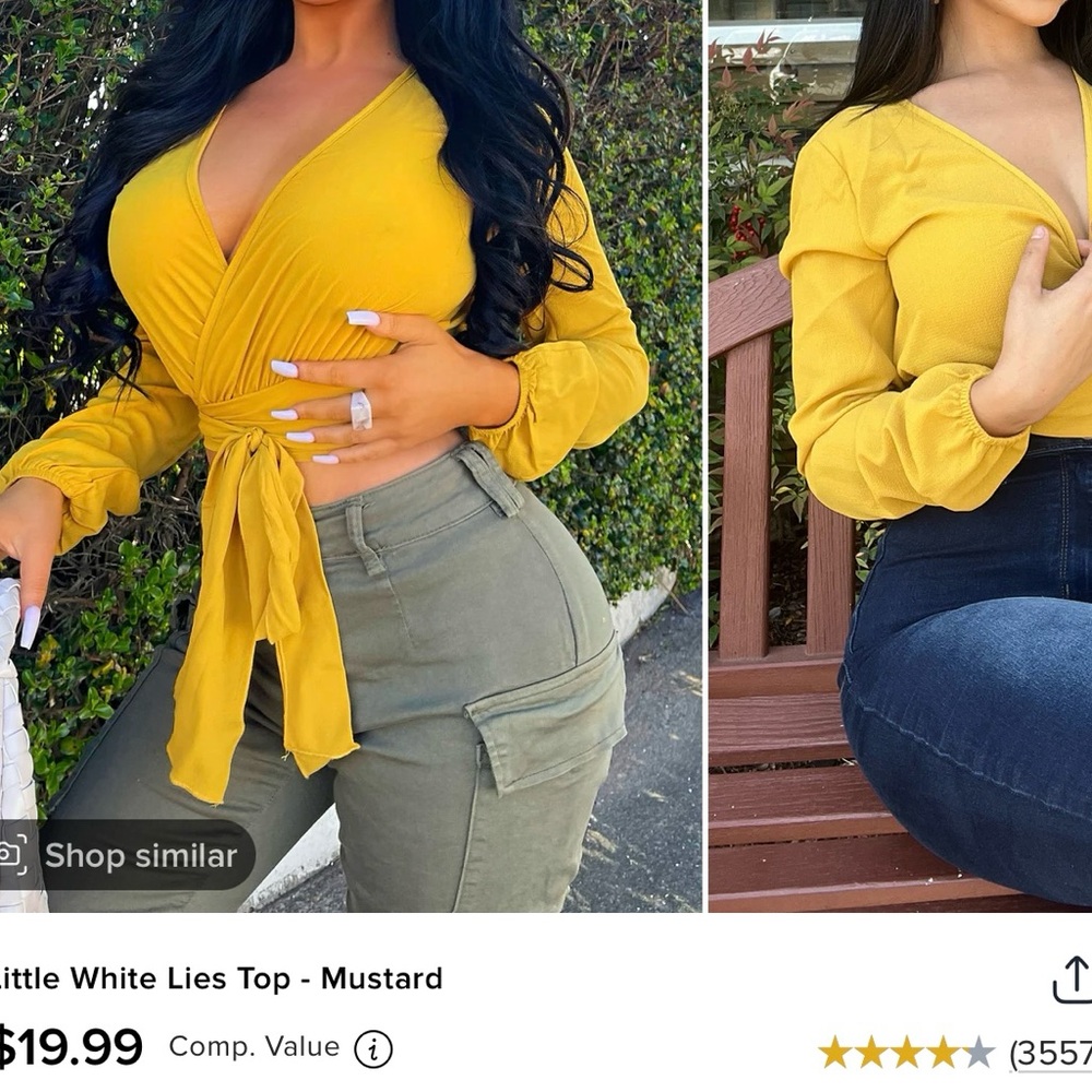 Mustard Wrap Top